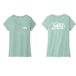 WIF100<br>District Women's Perfect Tri V-Neck Tee - DUSTY SAGE