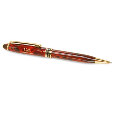 AUL110<br />Red and Black Marbleized Pen
