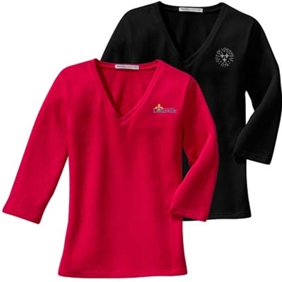 LMS71<br />Ladies 3/4 Sleeve V-Neck T-Shirt
