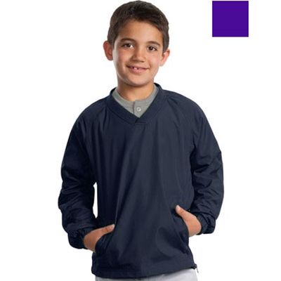 FUSYST72 -  Youth Sport-Tek V-Neck Raglan Wind Shirt